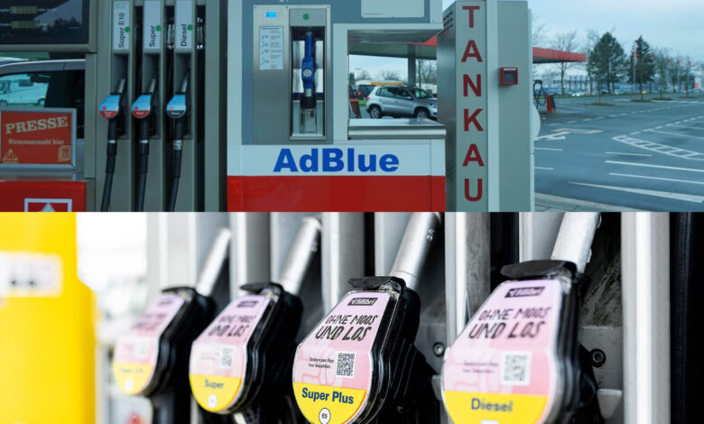 Tankstelle mit AdBlue Zapfsäule in der Nähe